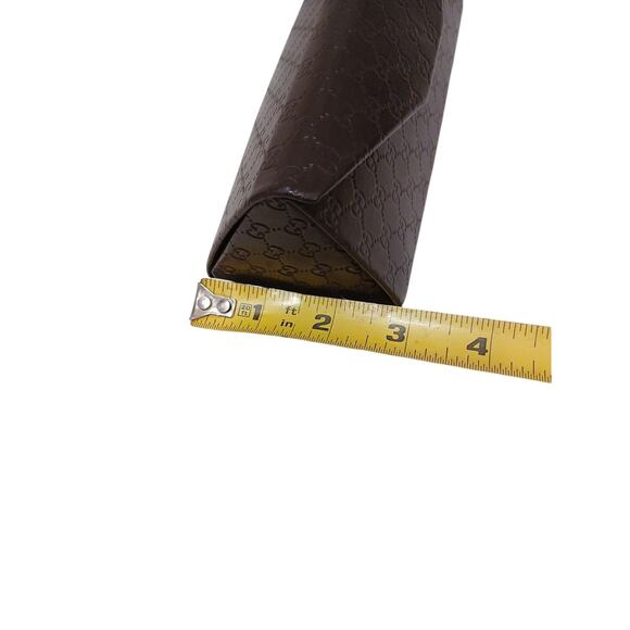 Gucci Collapsible Trifold GG Brown Leather Case Eyeglasses Sunglasses Organizer - Picture 7 of 8